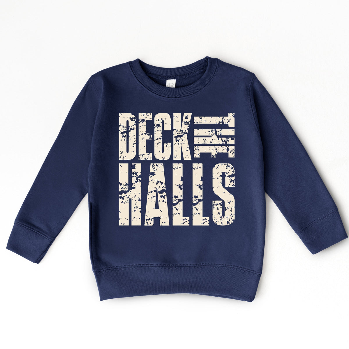 Deck the Halls Block Distressed - Toddler Graphic Sweatshirt