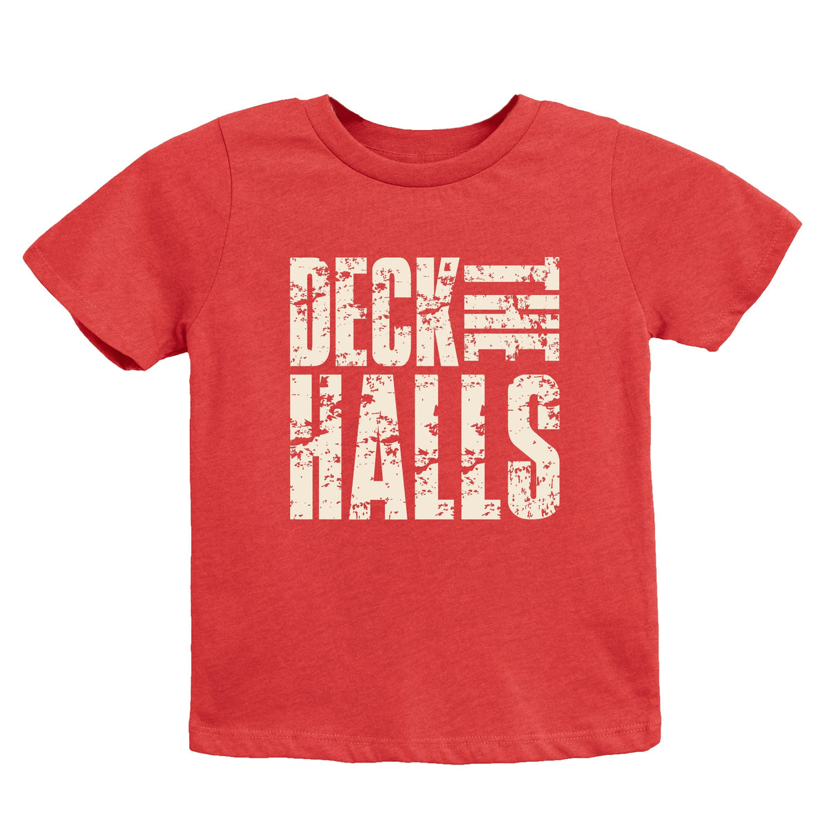 Deck the Halls Block Distressed - Youth Short Sleeve Graphic T-Shirt