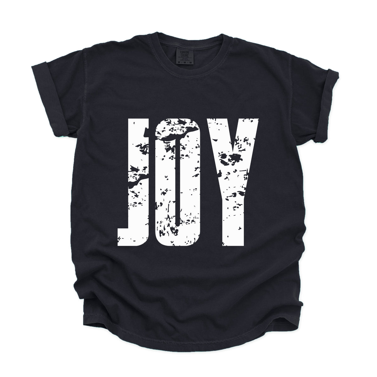 Joy Block Distressed - Women's Garment Dyed Graphic T-Shirt