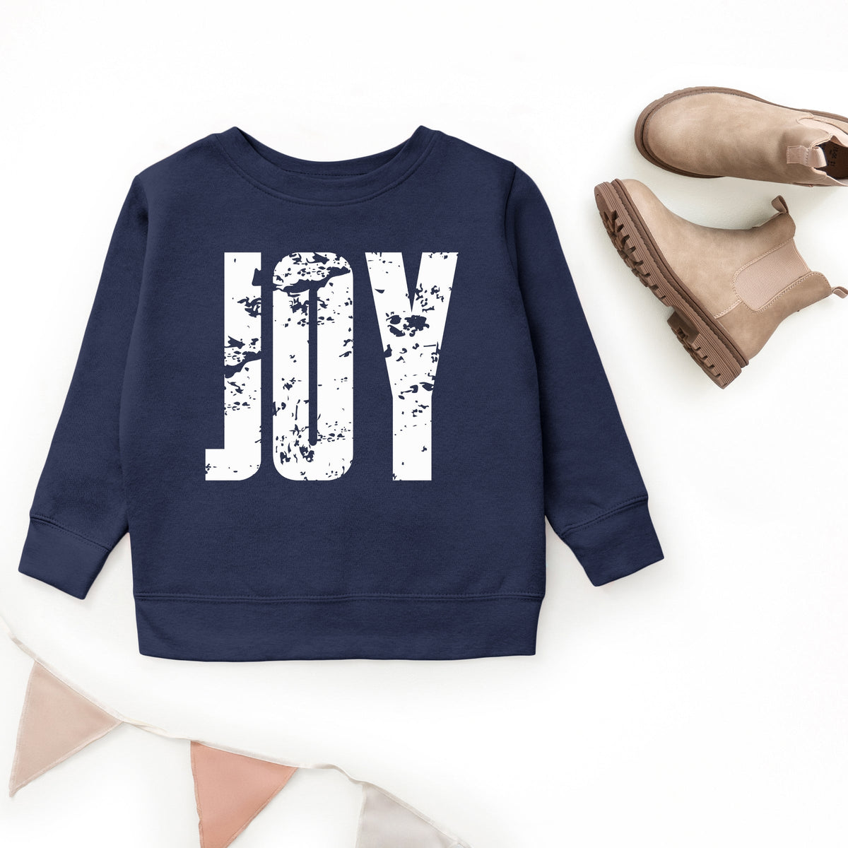 Joy Block Distressed - Youth Graphic Sweatshirt