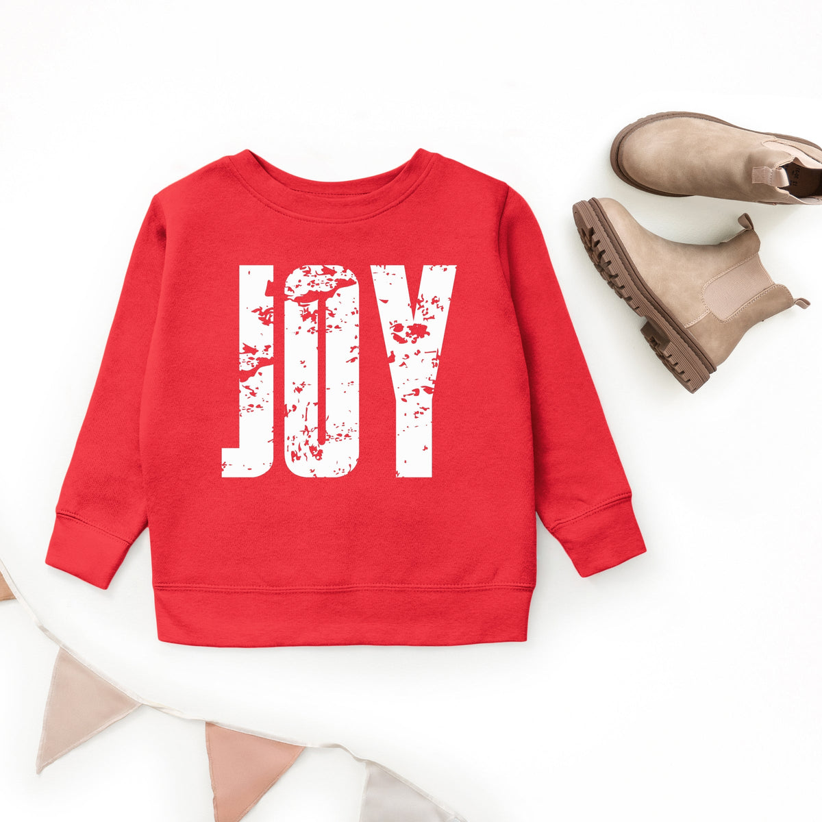 Joy Block Distressed - Youth Graphic Sweatshirt