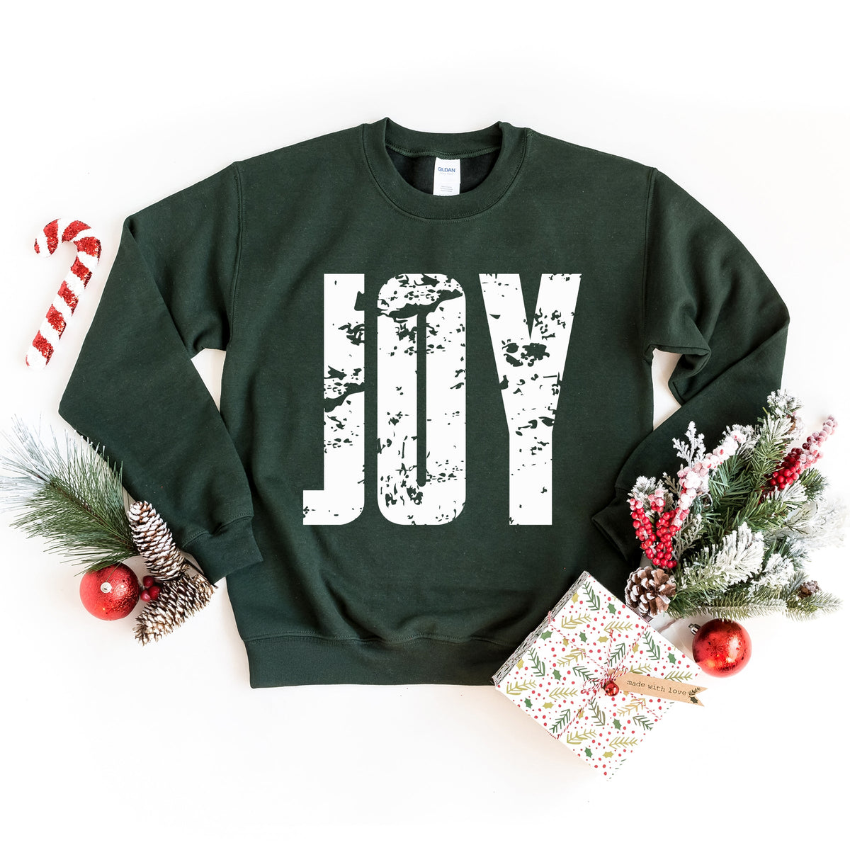 Joy Block Distressed - Women's Graphic Sweatshirt