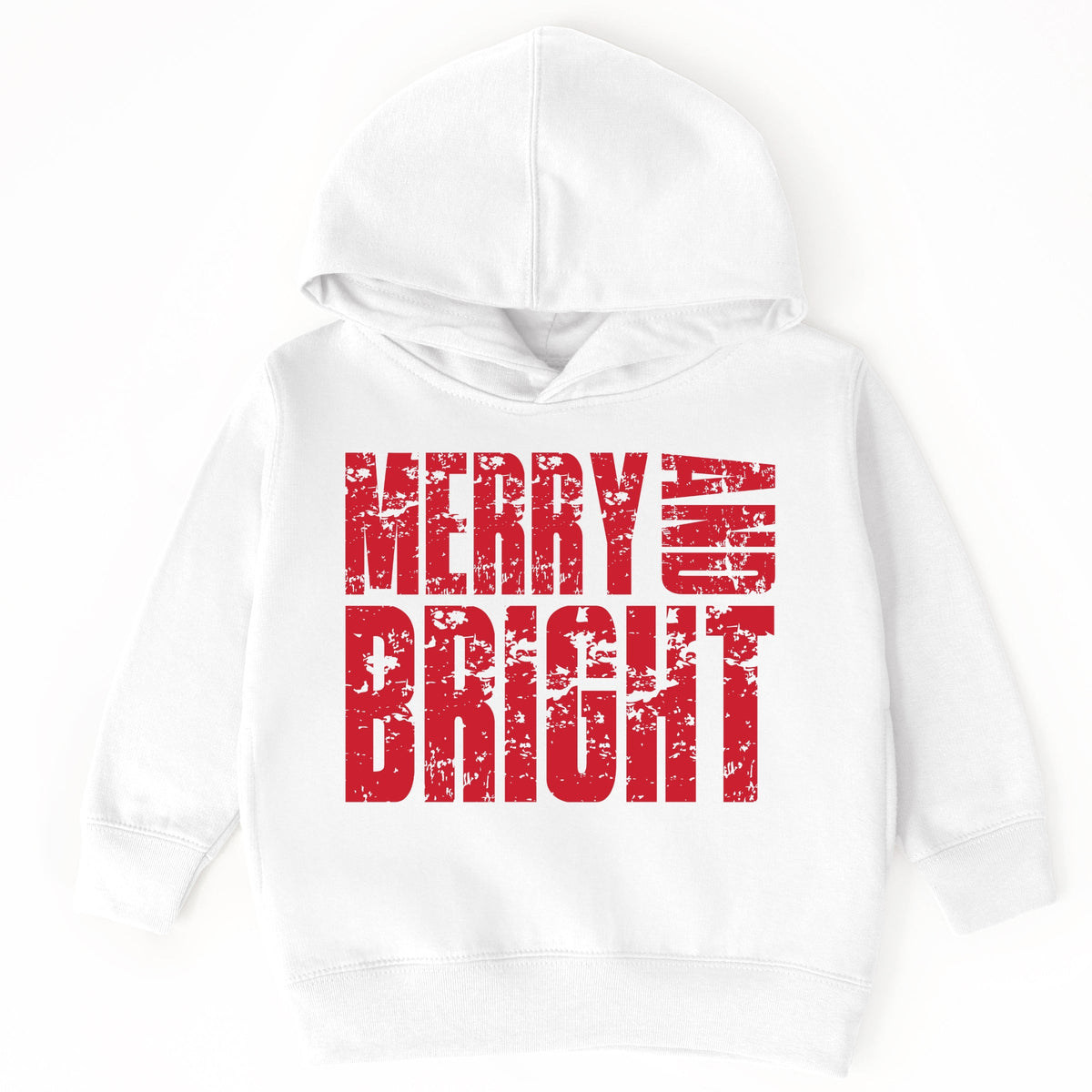 Merry and Bright Block Distressed - Toddler Hoodie