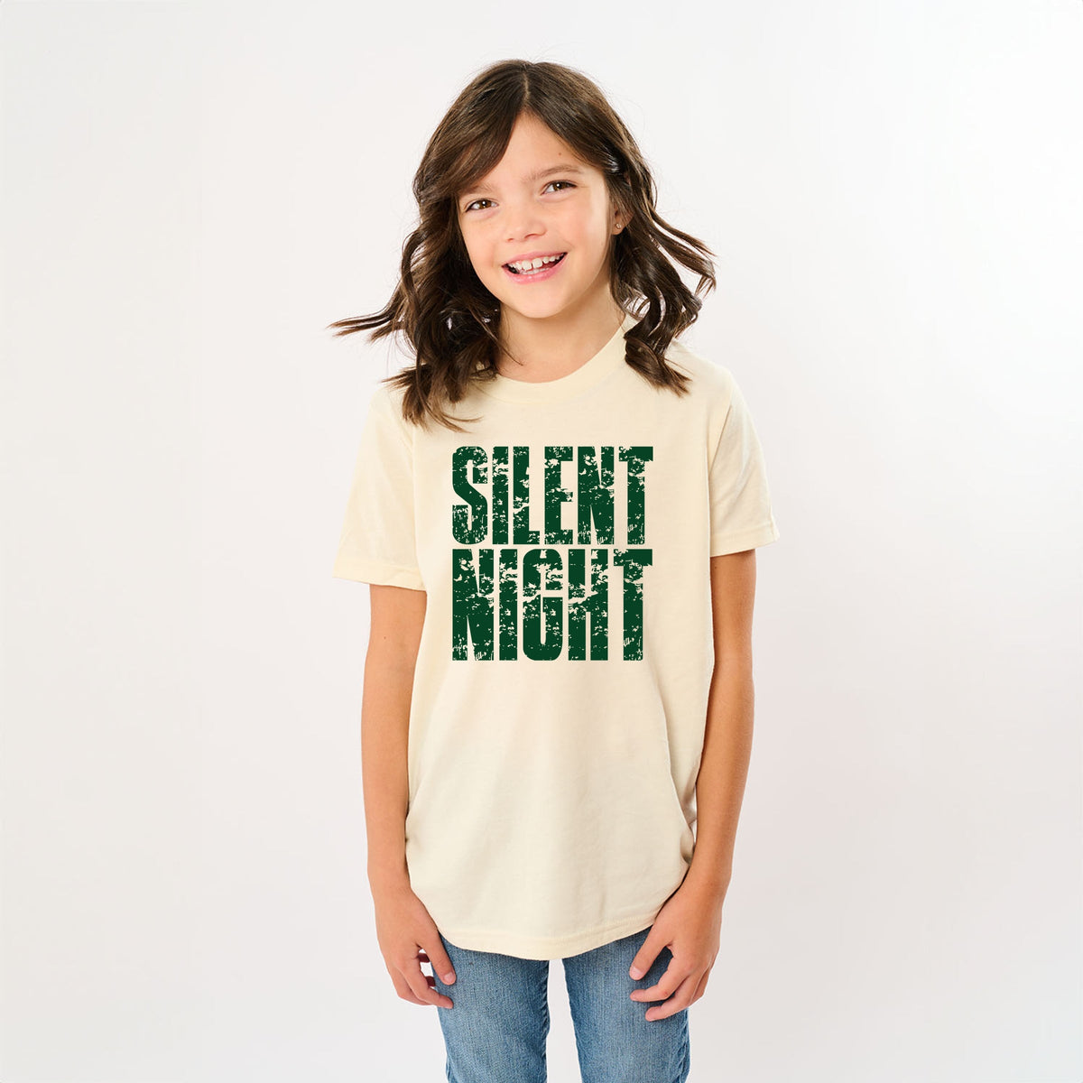 Silent Night Block Distressed - Youth Short Sleeve Graphic T-Shirt
