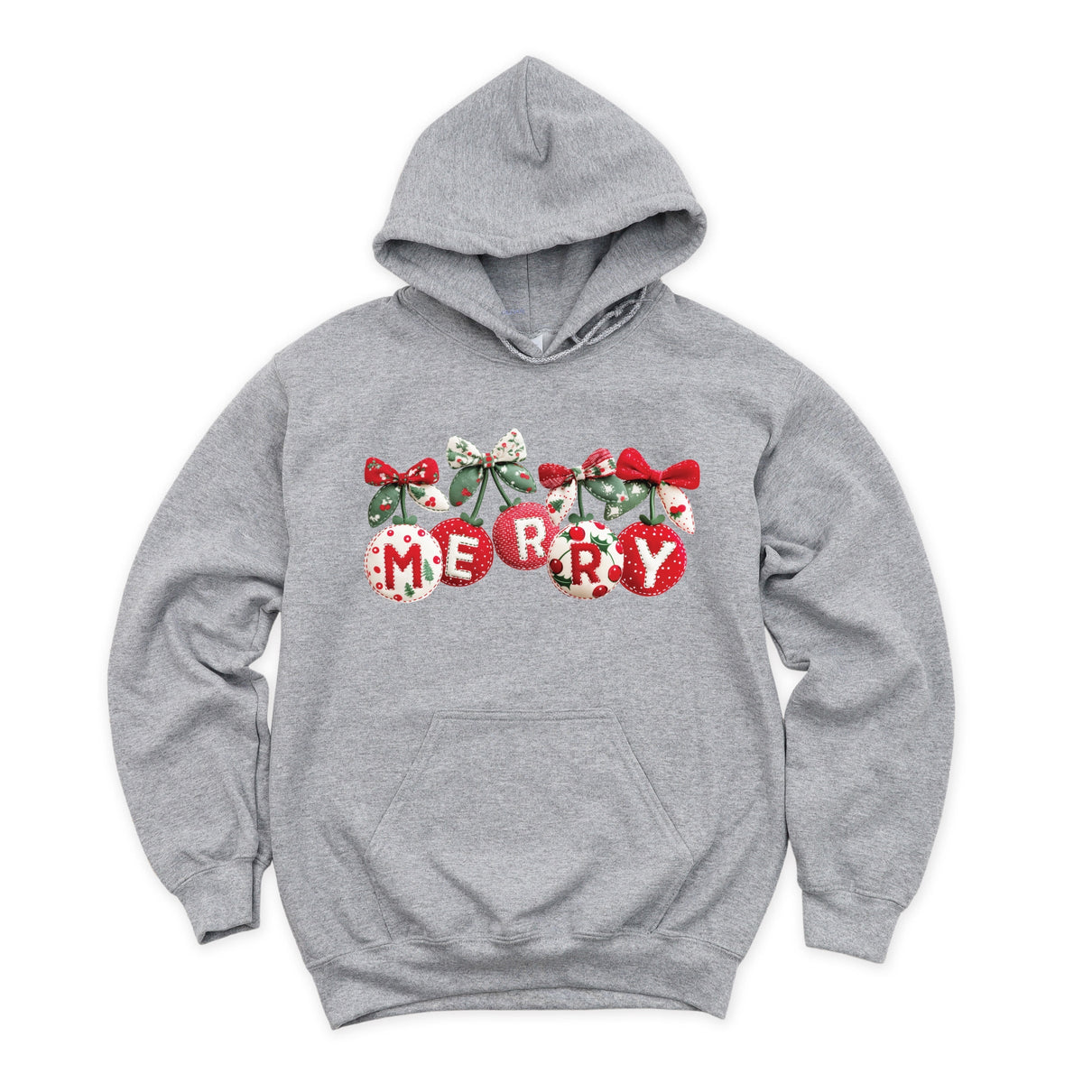 Merry Ornaments Quilted Print - Women's Graphic Hoodie