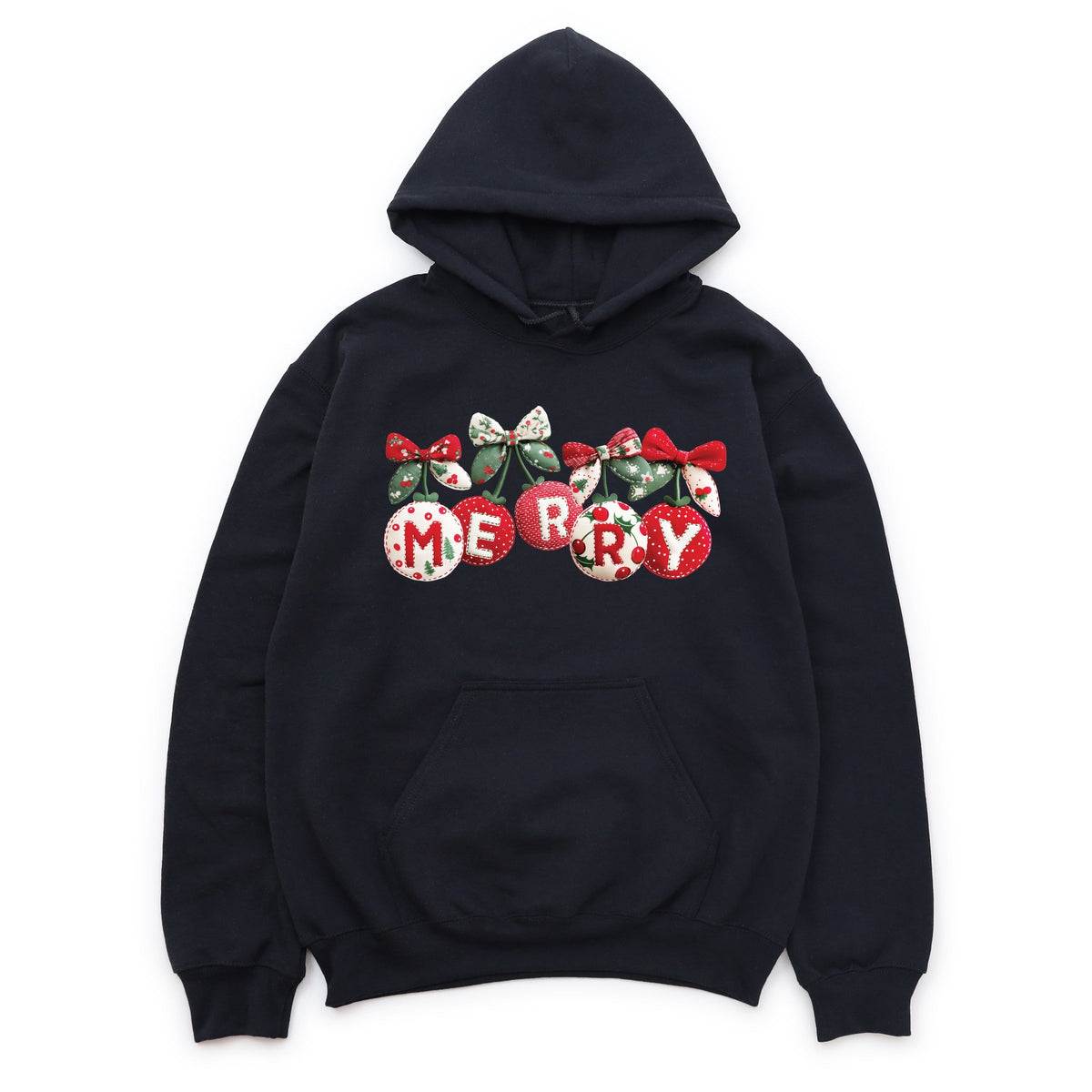 Merry Ornaments Quilted Print - Women's Graphic Hoodie