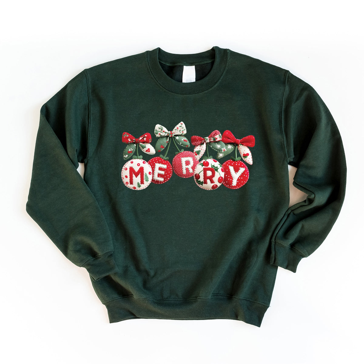 Merry Ornaments Quilted Print - Women's Graphic Sweatshirt