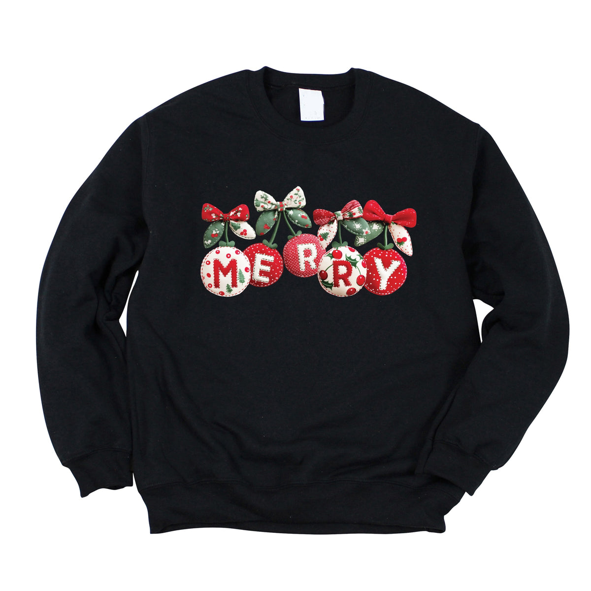 Merry Ornaments Quilted Print - Women's Graphic Sweatshirt