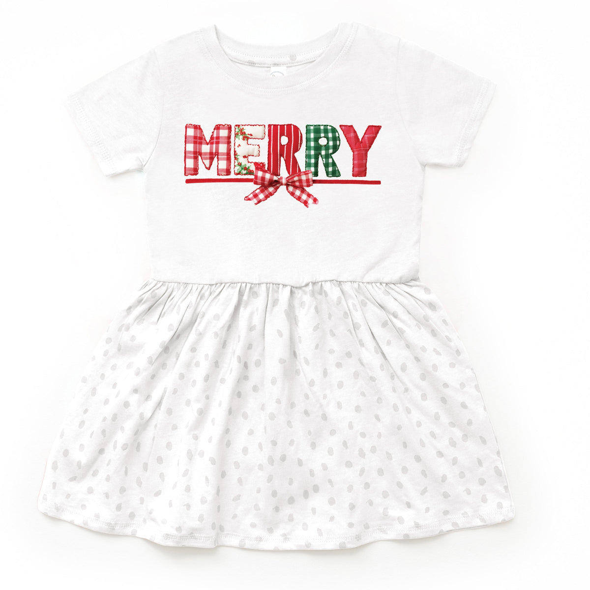 Merry Pattern Quilted Print - Toddler Graphic Dress
