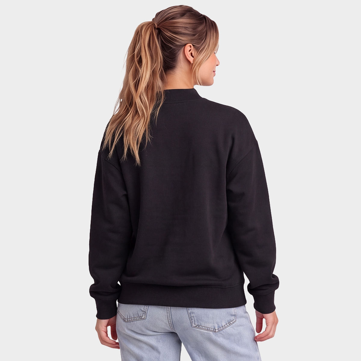 Christmas Bow Quilted Print - Oversized Mock Sweatshirt