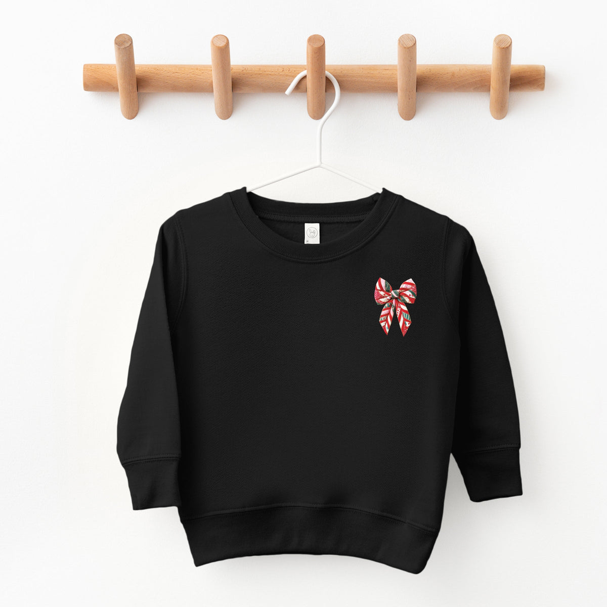 Christmas Bow Quilted Print - Toddler Graphic Sweatshirt