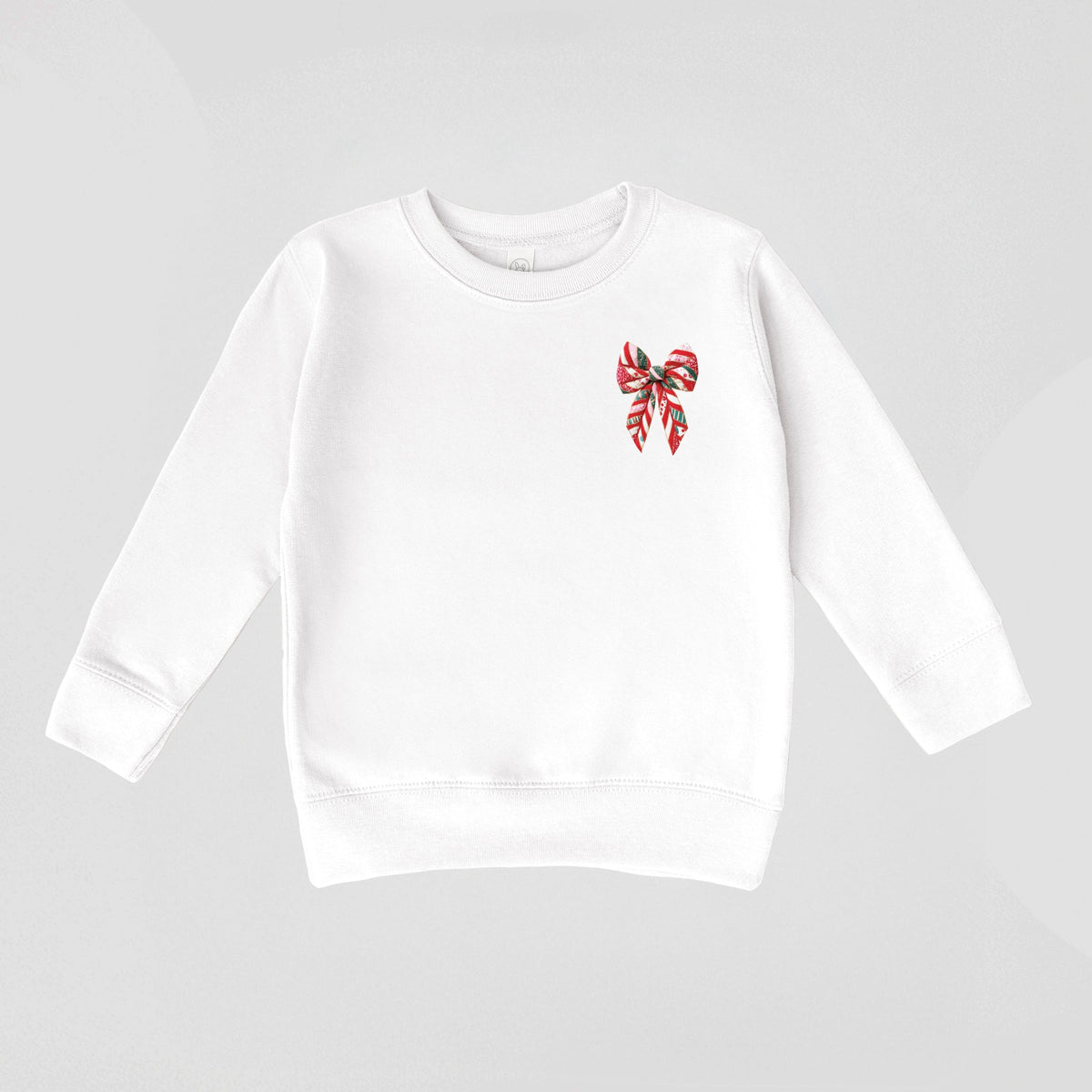 Christmas Bow Quilted Print - Toddler Graphic Sweatshirt