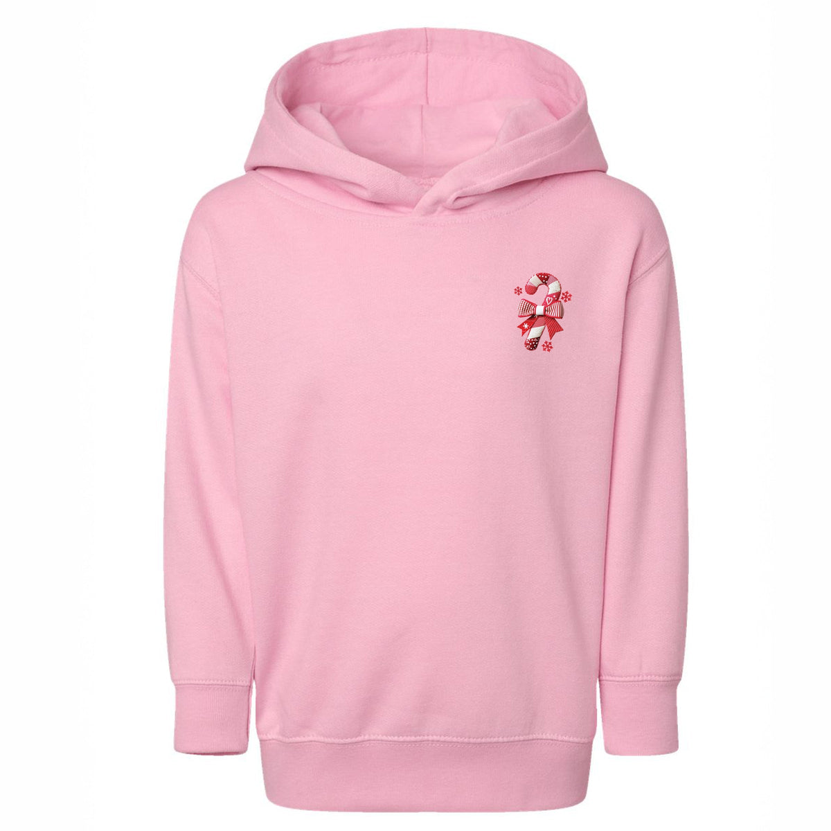 Candy Cane Bow Patchwork Print - Toddler Hoodie