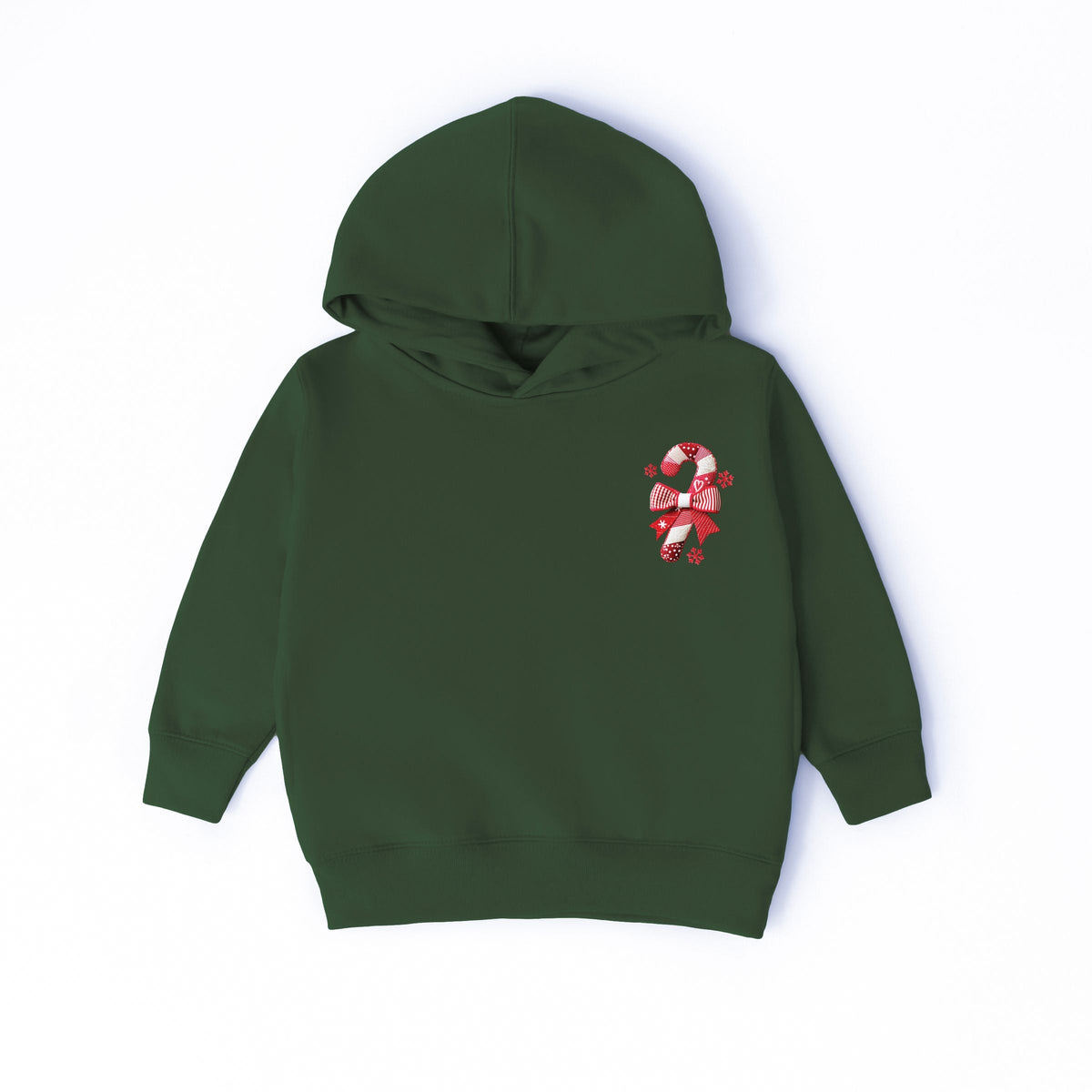 Candy Cane Bow Patchwork Print - Toddler Hoodie