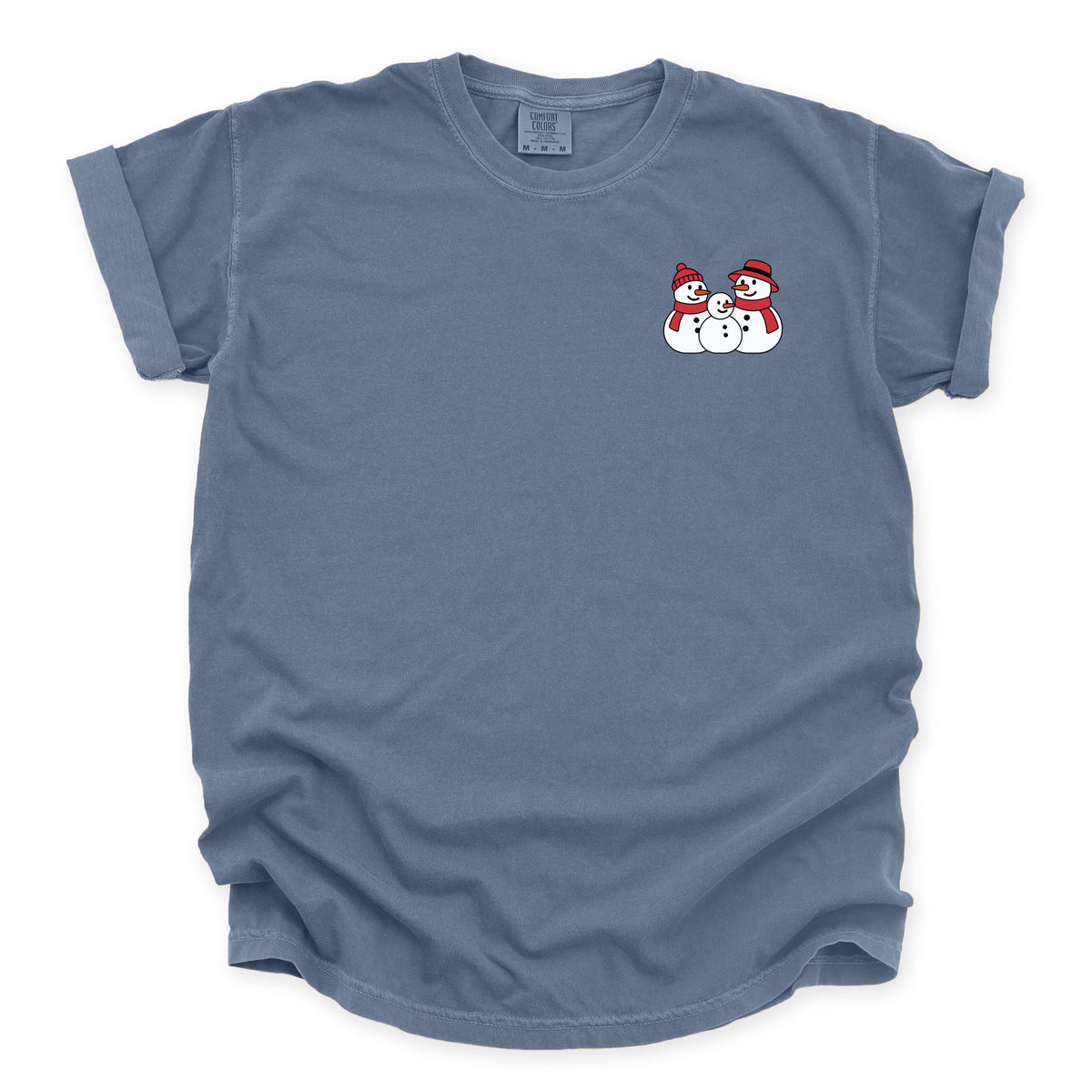 Snowman Family - Women's Garment Dyed Graphic T-Shirt