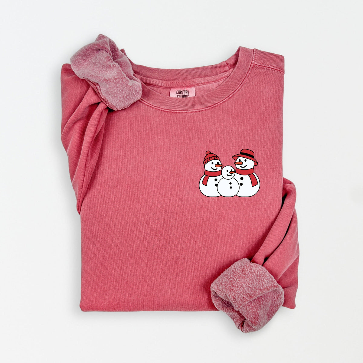 Snowman Family - Women's Lightweight Garment Dyed Sweatshirt