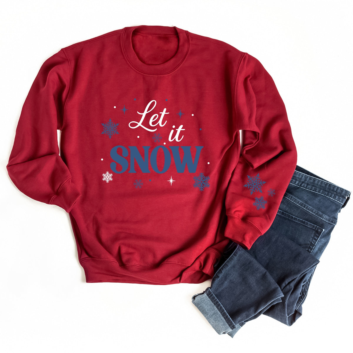 Let It Snow Snowflakes - Women's Graphic Sweatshirt