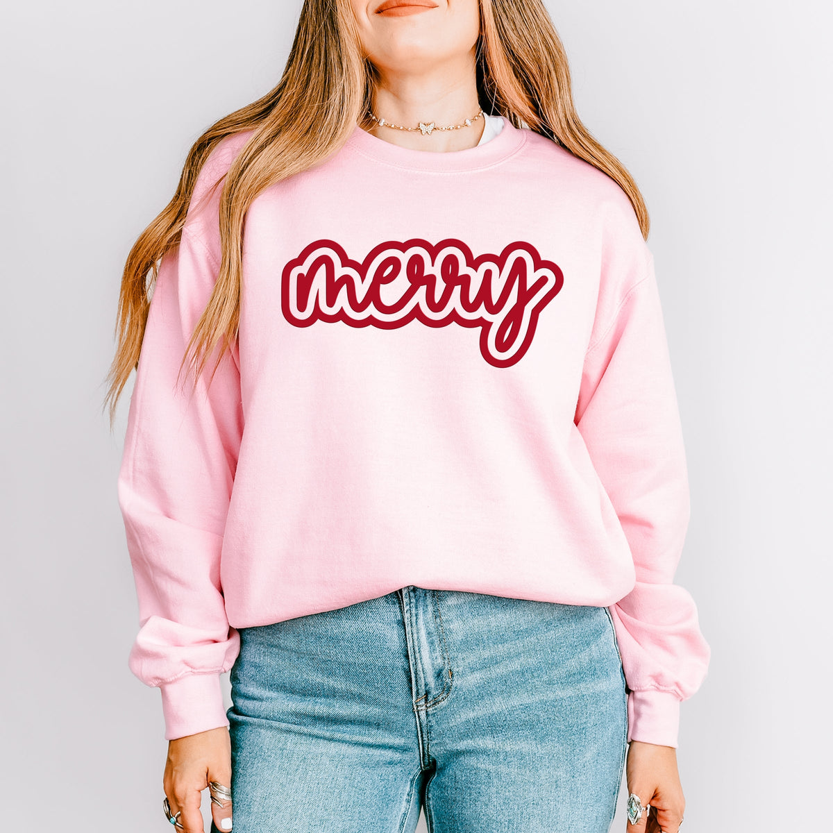 Merry Outline Puff - Women's Graphic Sweatshirt