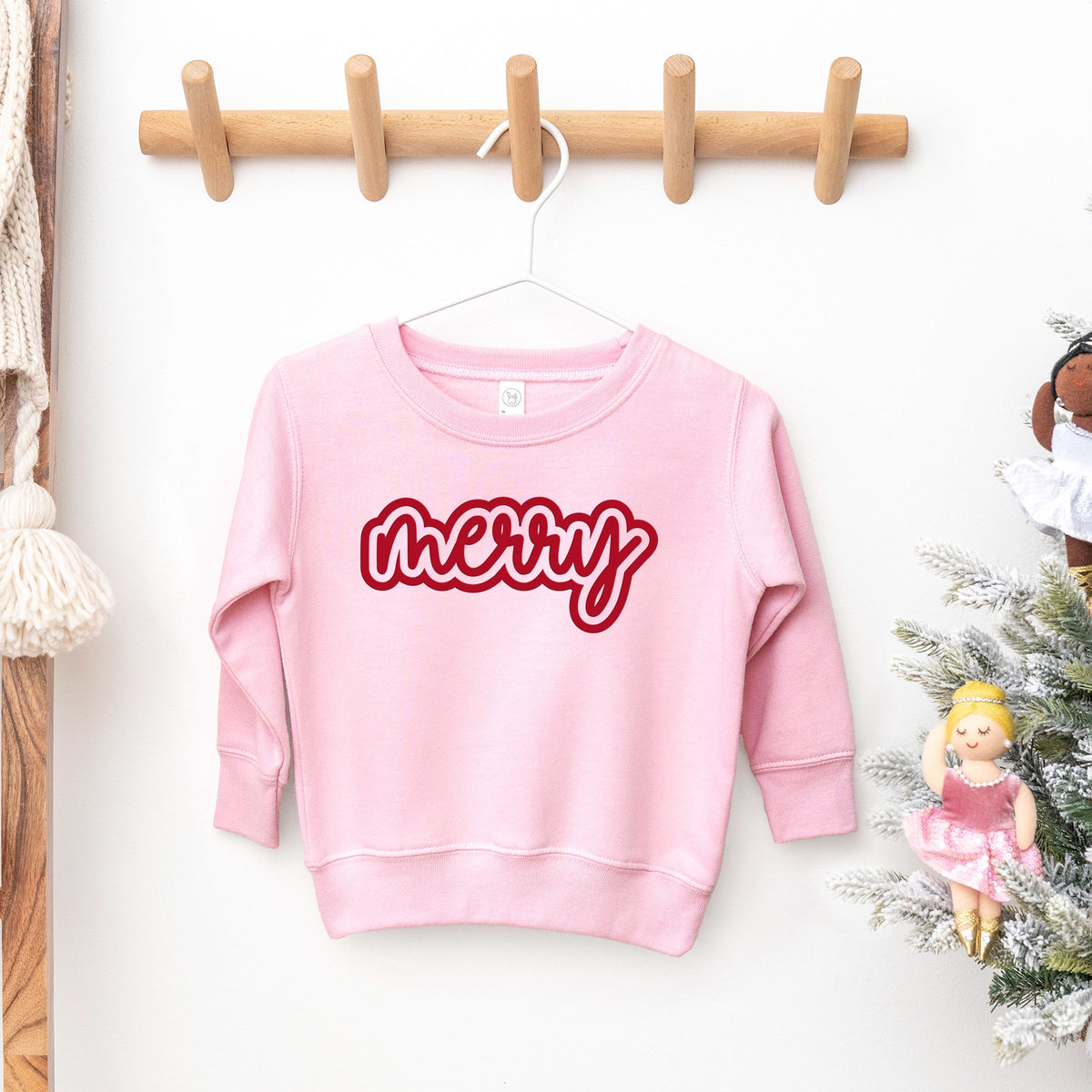 Merry Outline Puff  - Toddler Graphic Sweatshirt
