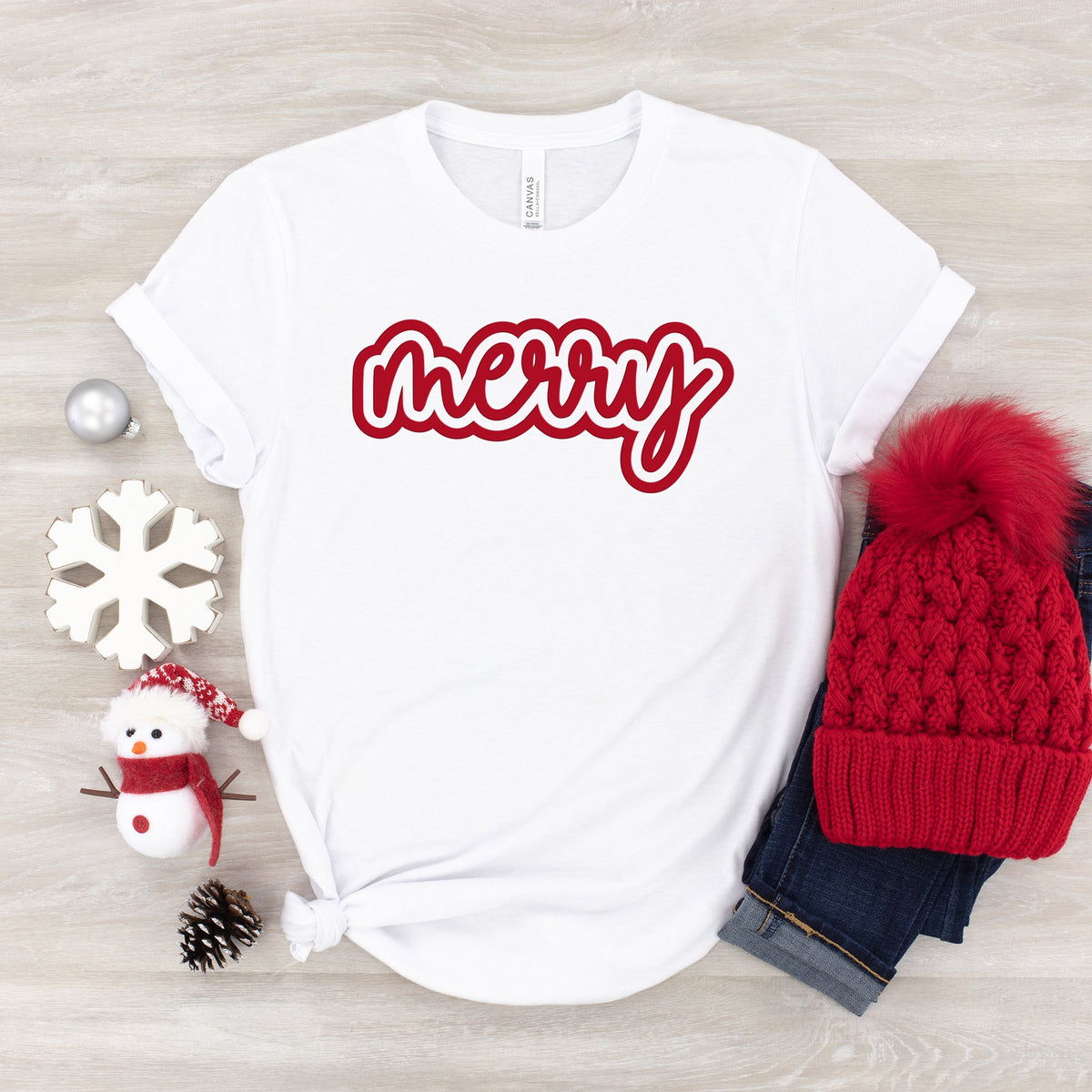 Merry Outline Puff  - Youth Short Sleeve Graphic T-Shirt