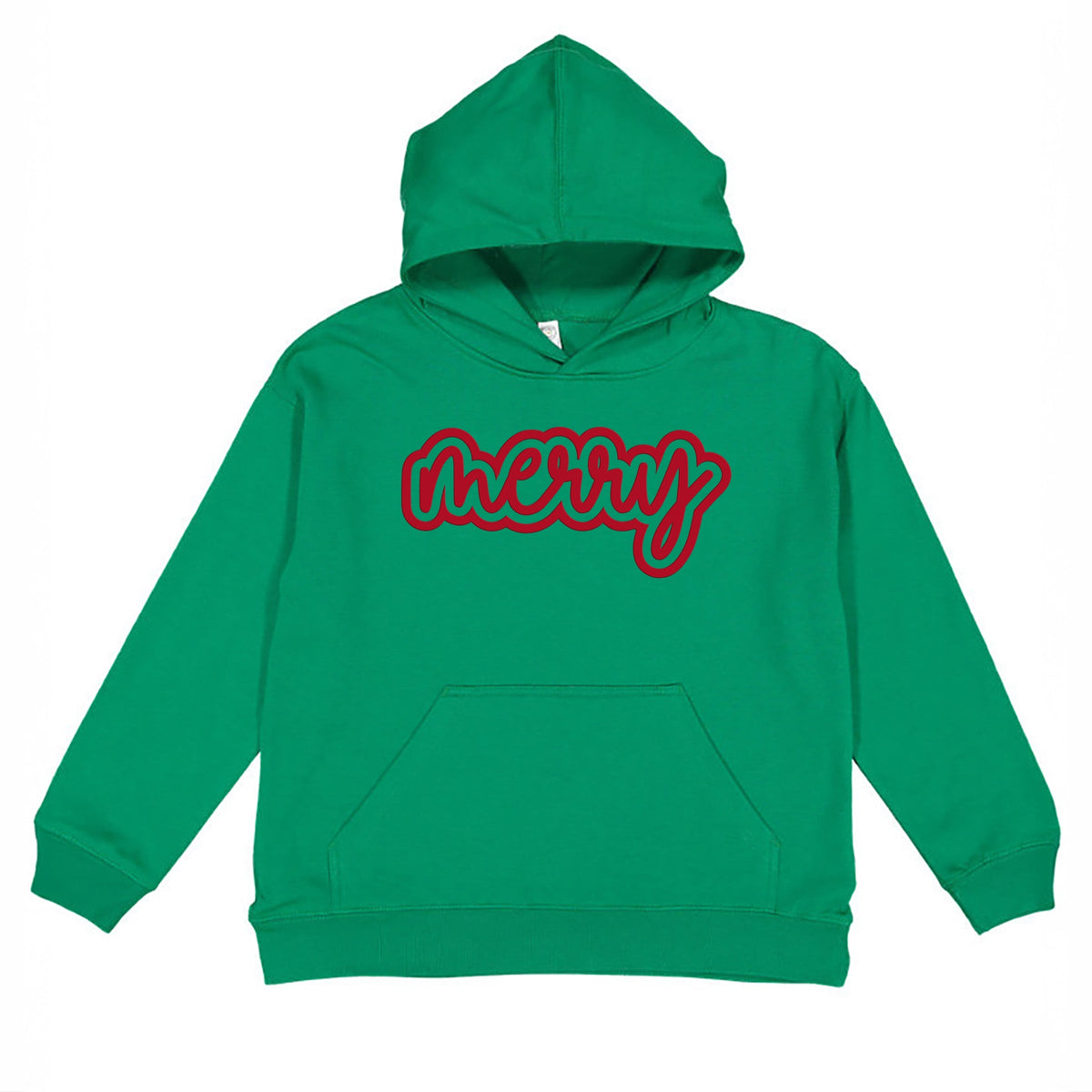 Merry Outline Puff  - Youth Graphic Hoodie