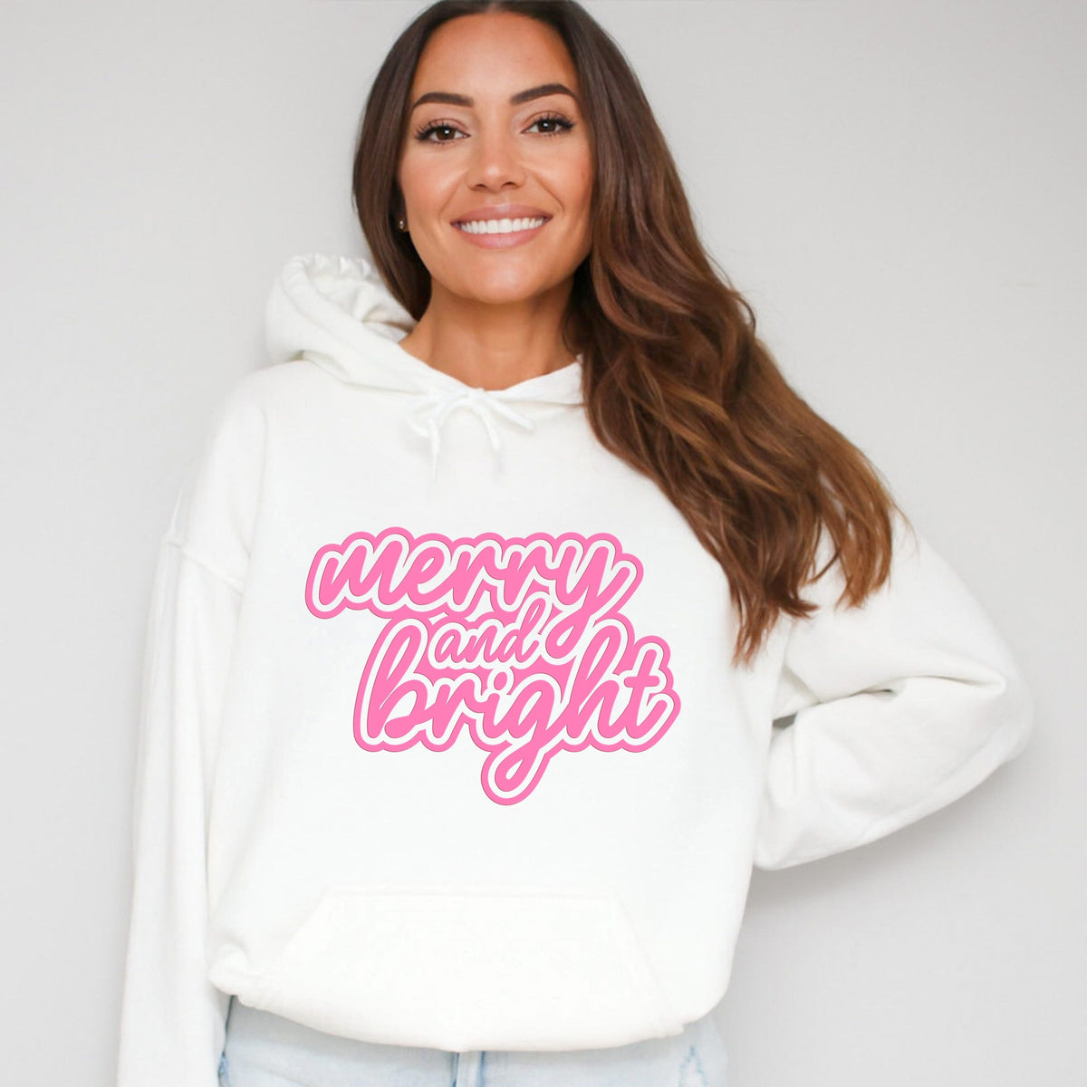 Merry & Bright Outline Puff  - Women's Graphic Hoodie