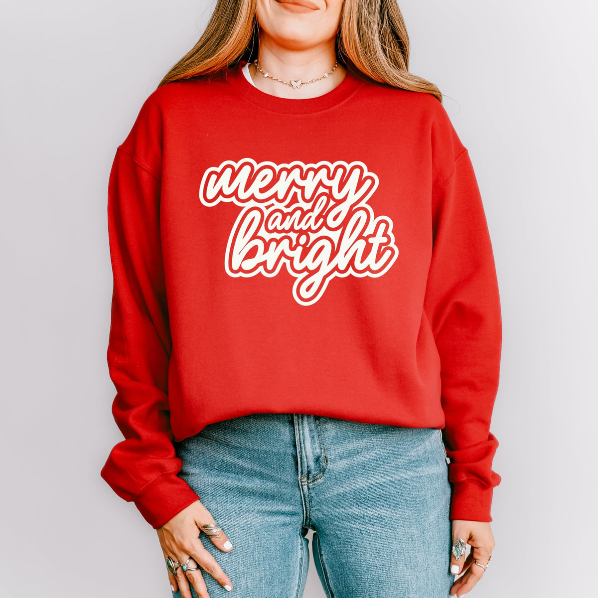 Merry & Bright Outline Puff  -  Women's Graphic Sweatshirt