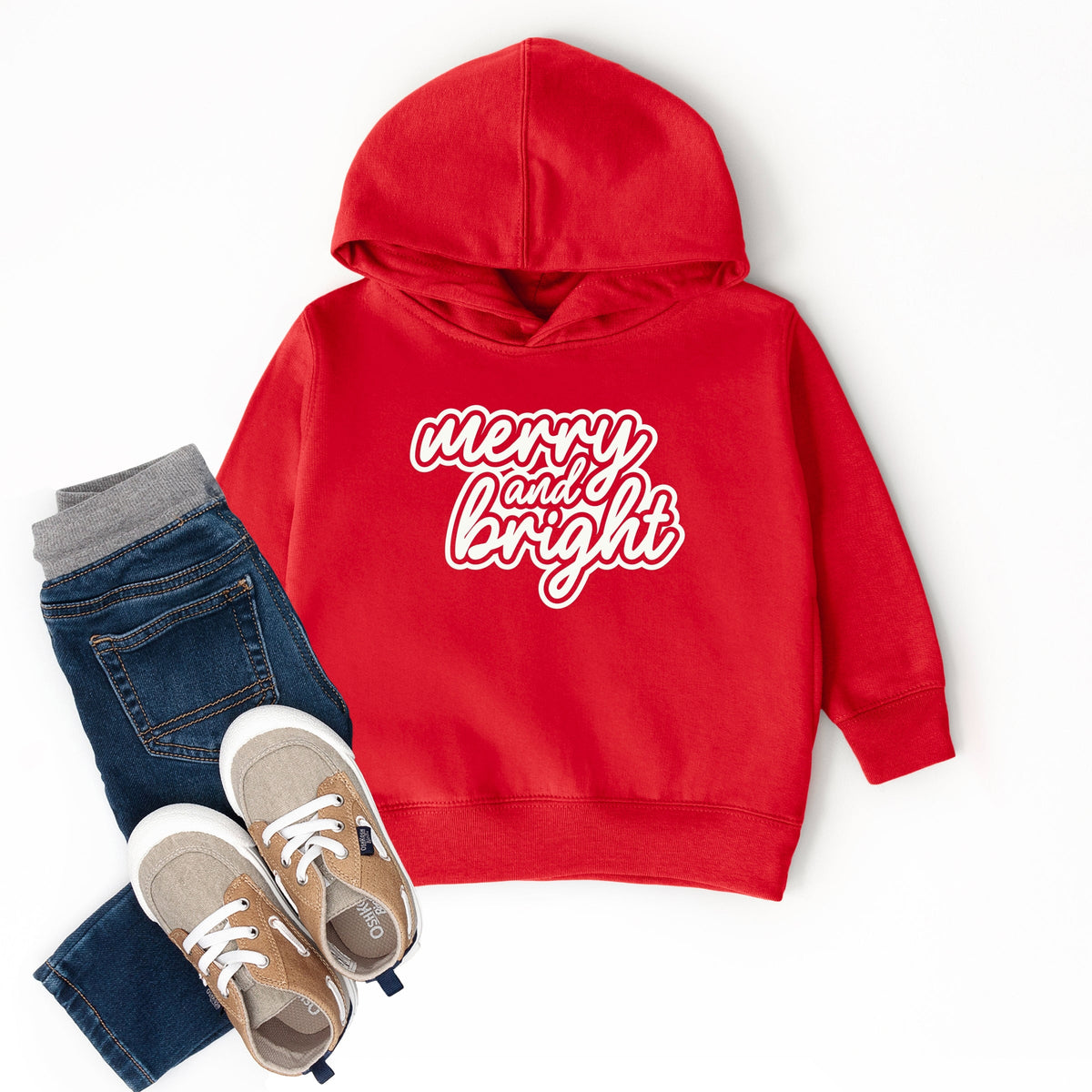 Merry & Bright Outline Puff  - Toddler Hoodie