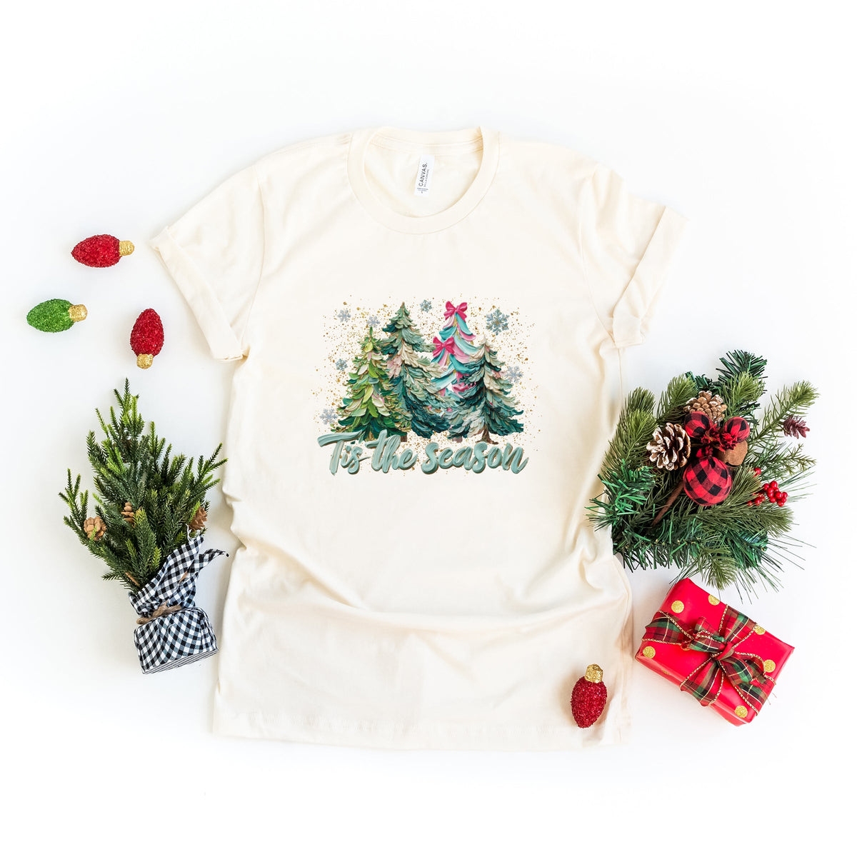 Tis The Season Painted Trees - Women's Short Sleeve Graphic T-Shirt