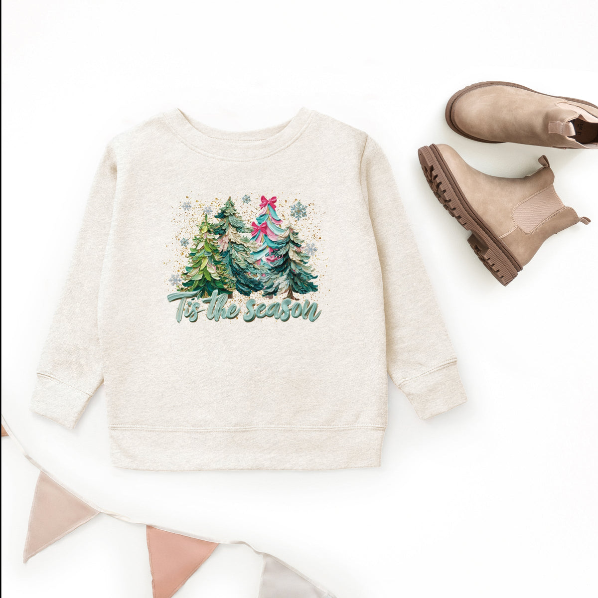 Tis The Season Painted Trees - Youth Graphic Sweatshirt