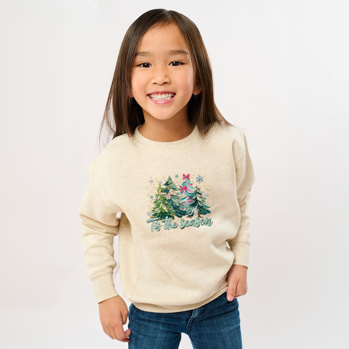 Tis The Season Painted Trees - Youth Graphic Sweatshirt
