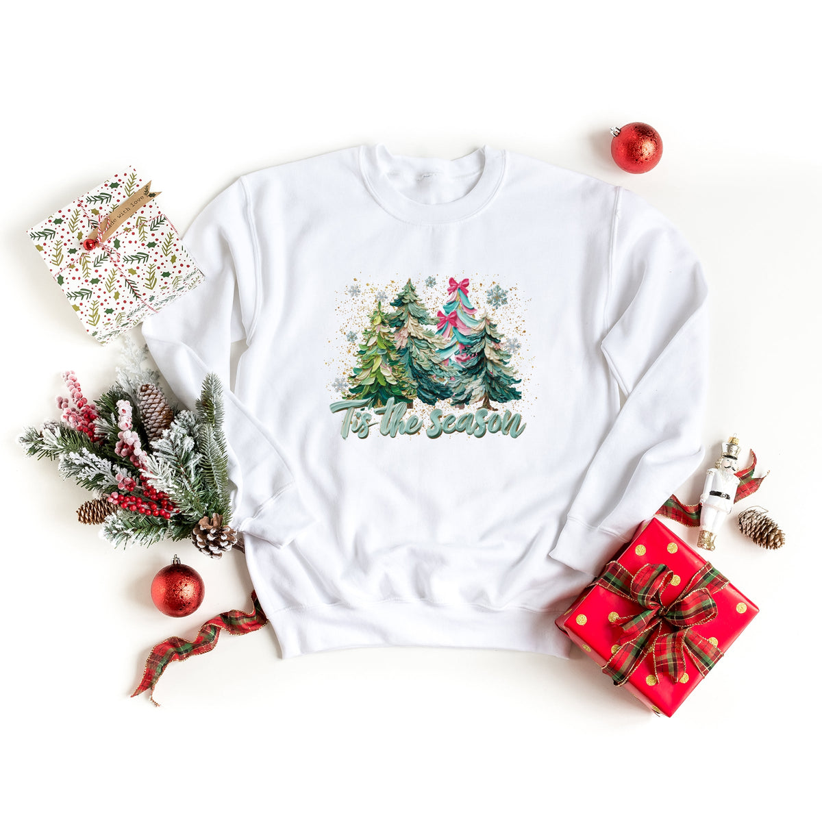 Tis The Season Painted Trees - Women's Graphic Sweatshirt