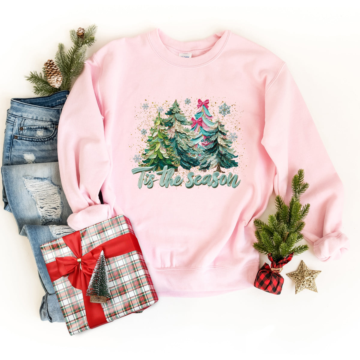 Tis The Season Painted Trees - Women's Graphic Sweatshirt
