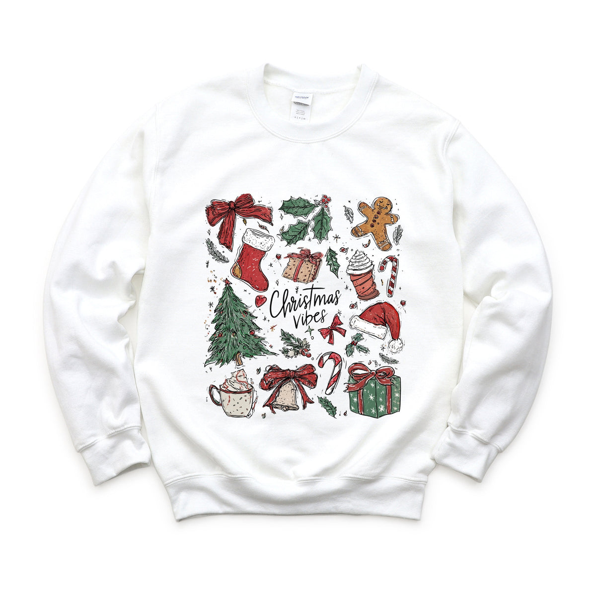 Christmas Vibes Sketched - Women's Graphic Sweatshirt
