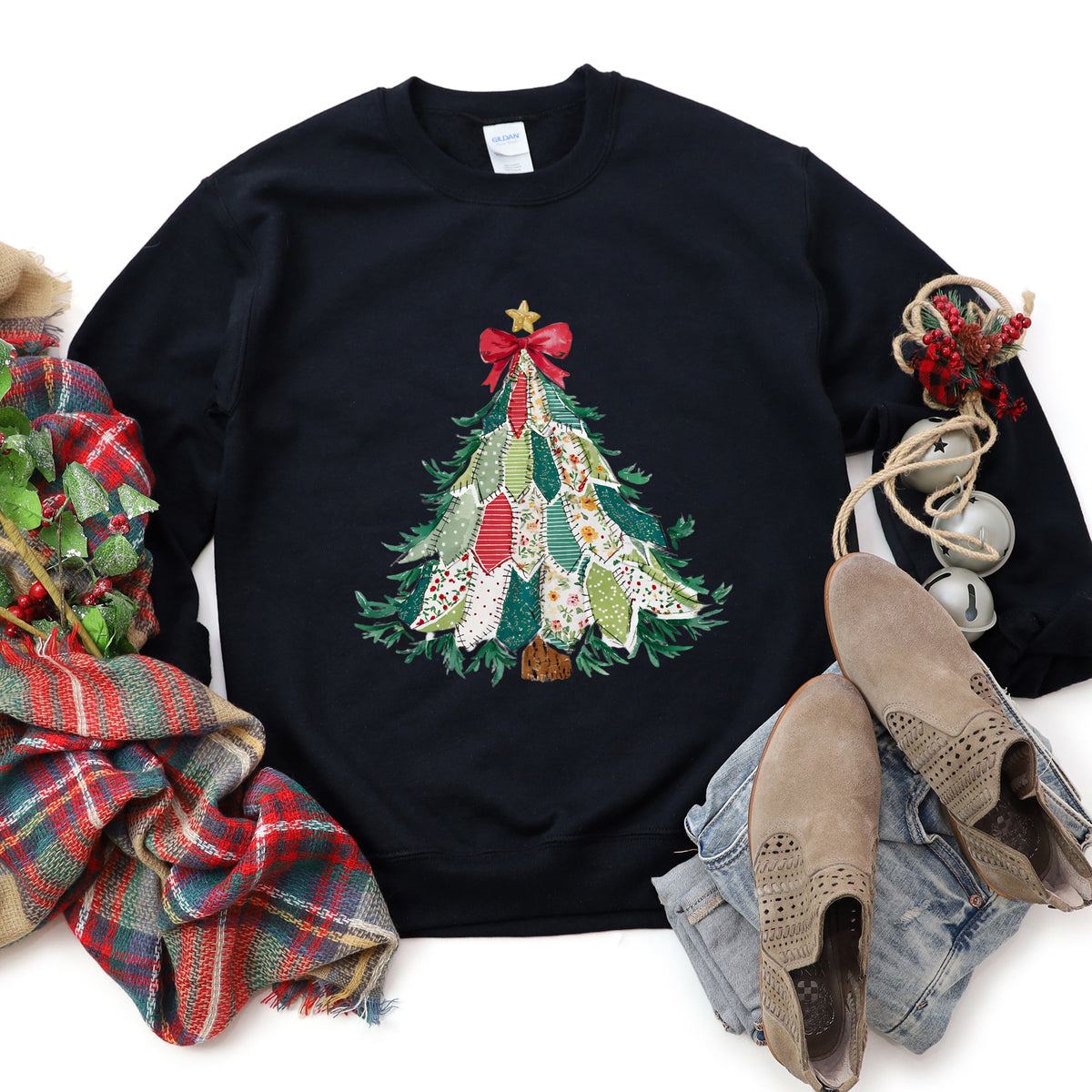 Christmas Tree Stitched - Women's Graphic Sweatshirt