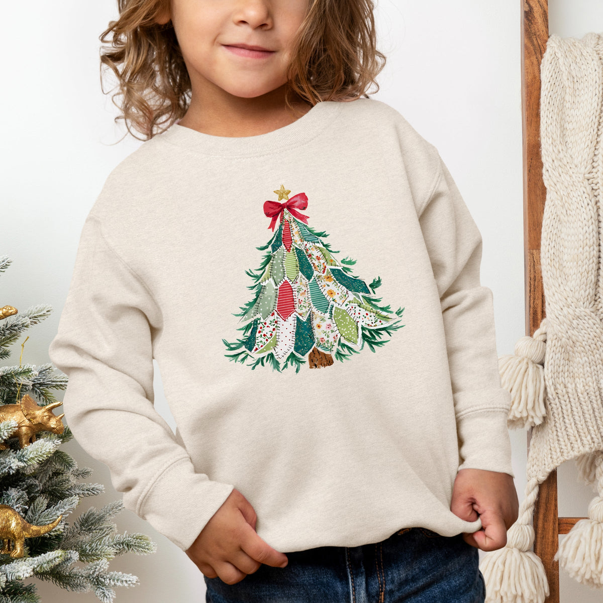 Christmas Tree Stitched - Toddler Graphic Sweatshirt