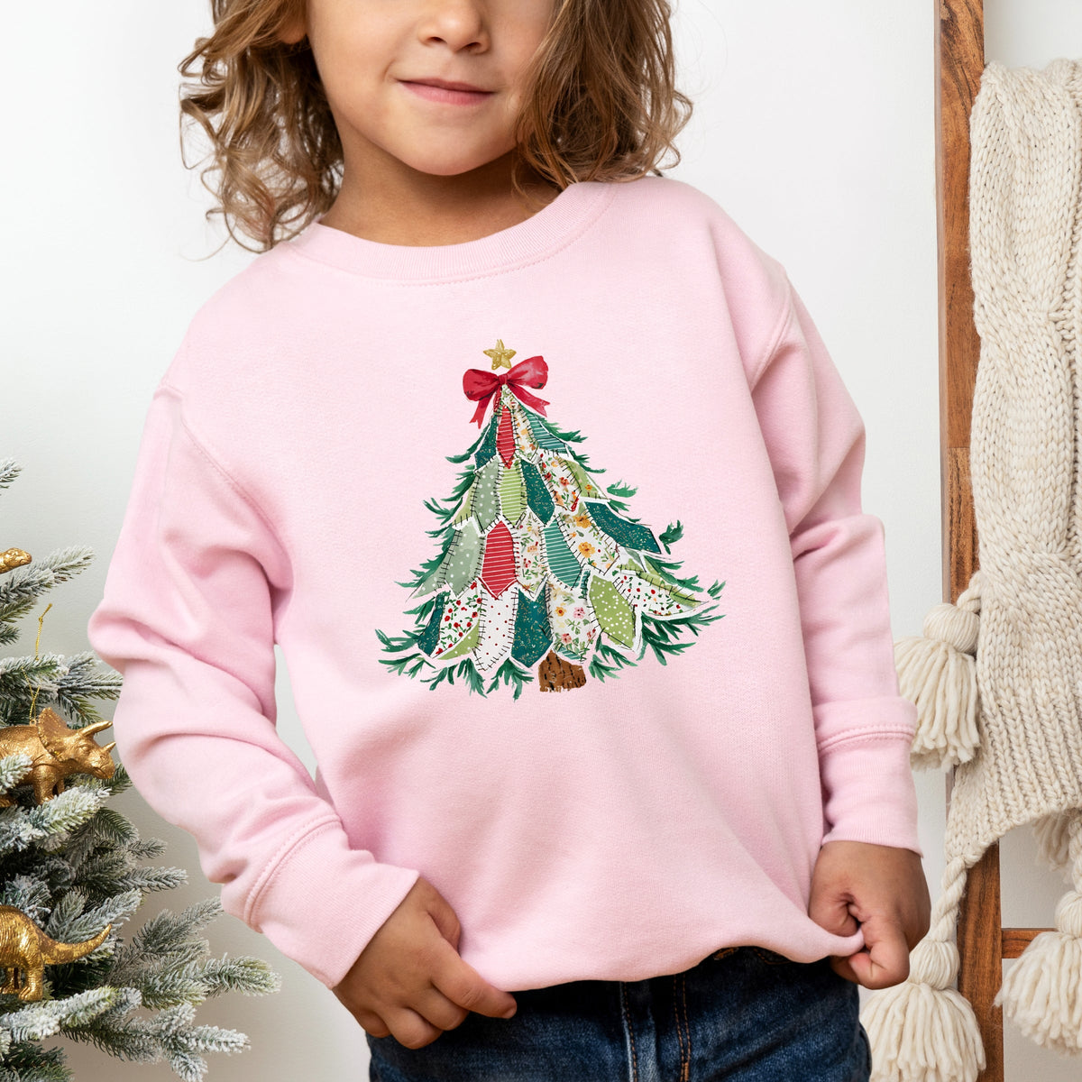 Christmas Tree Stitched - Toddler Graphic Sweatshirt