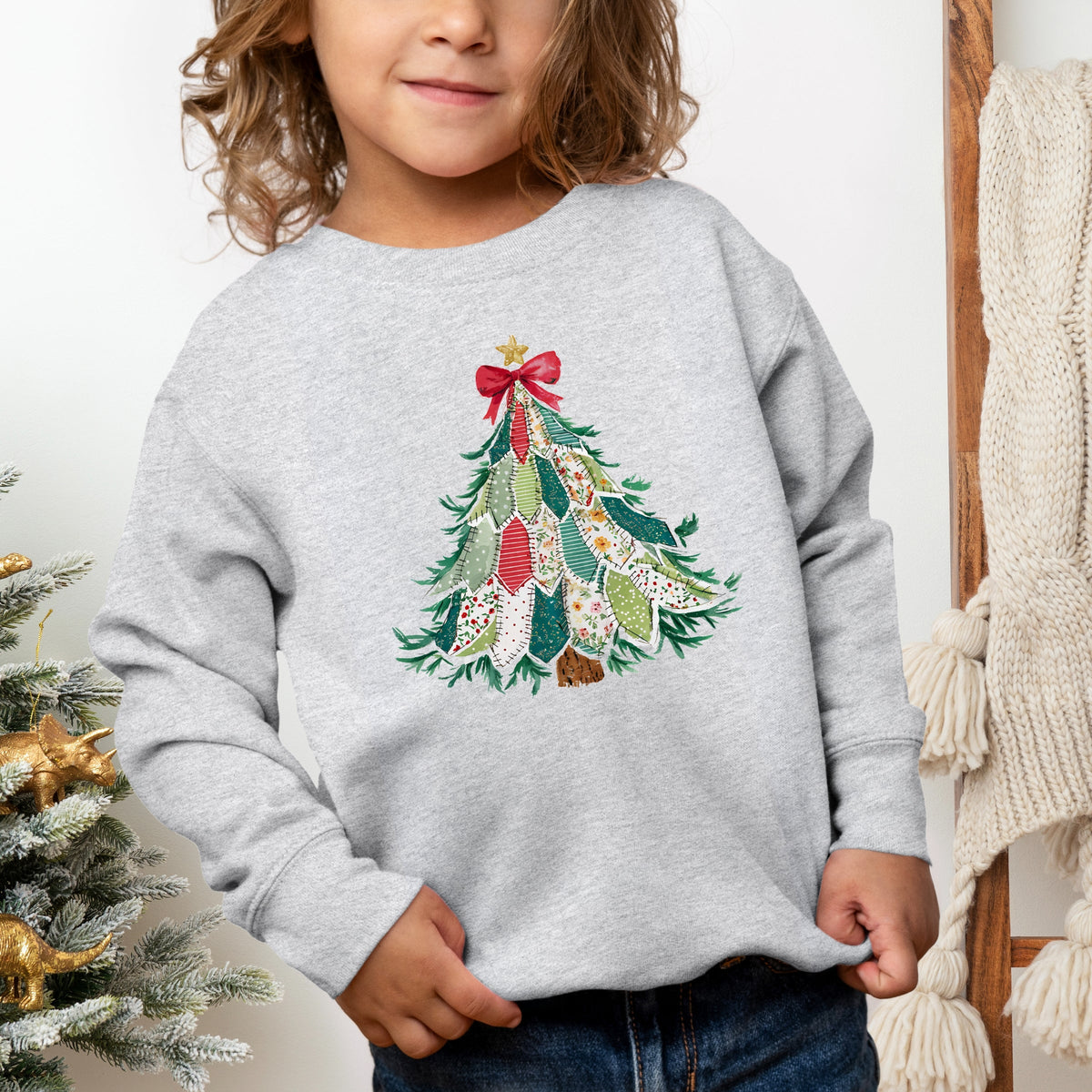 Christmas Tree Stitched - Toddler Graphic Sweatshirt