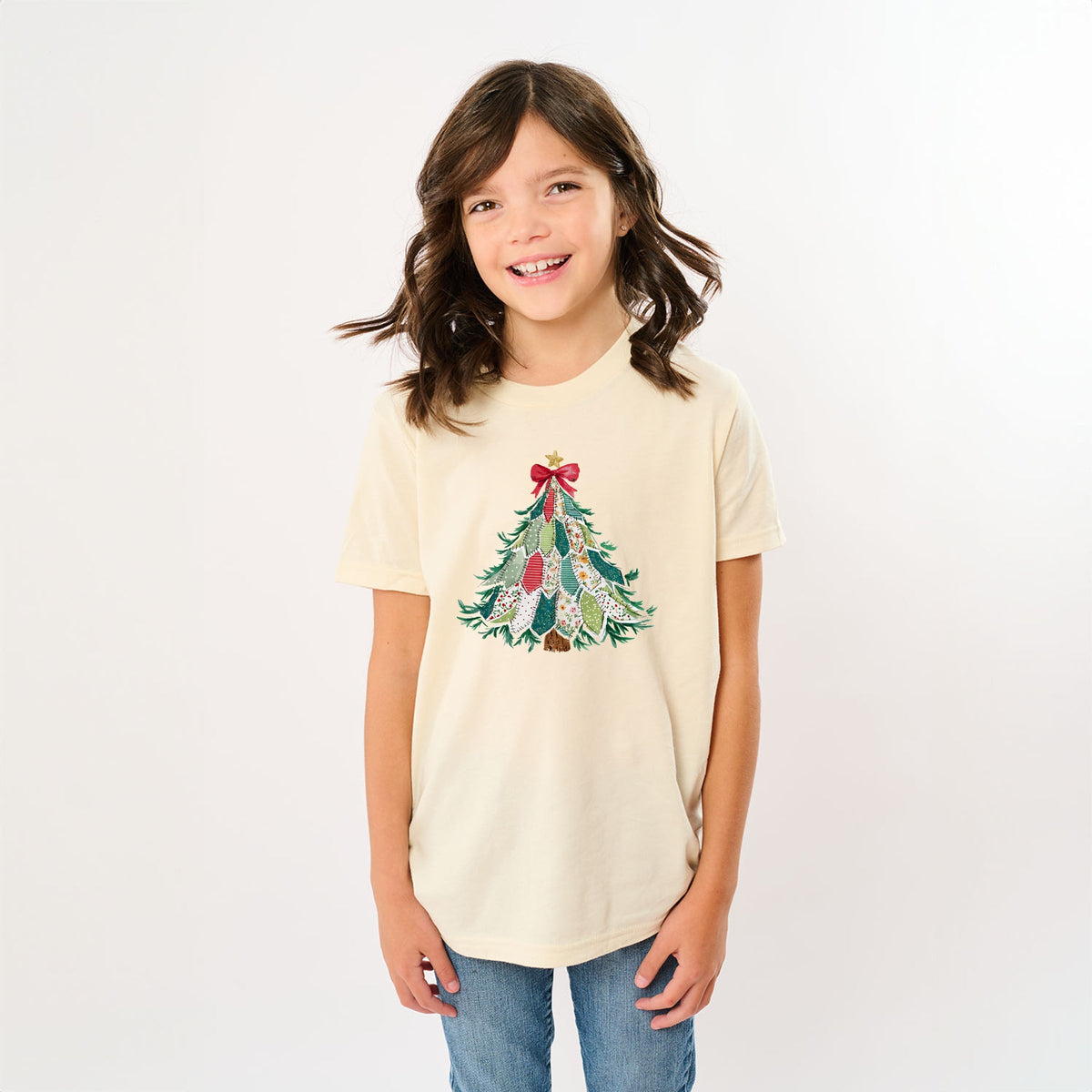 Christmas Tree Stitched - Youth Short Sleeve Graphic T-Shirt