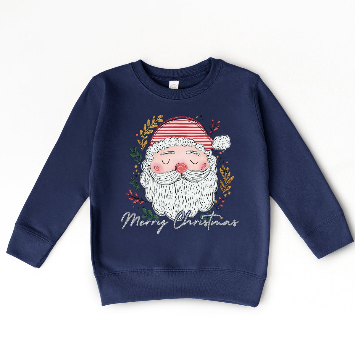 Merry Christmas Santa Stripes - Toddler Graphic Sweatshirt