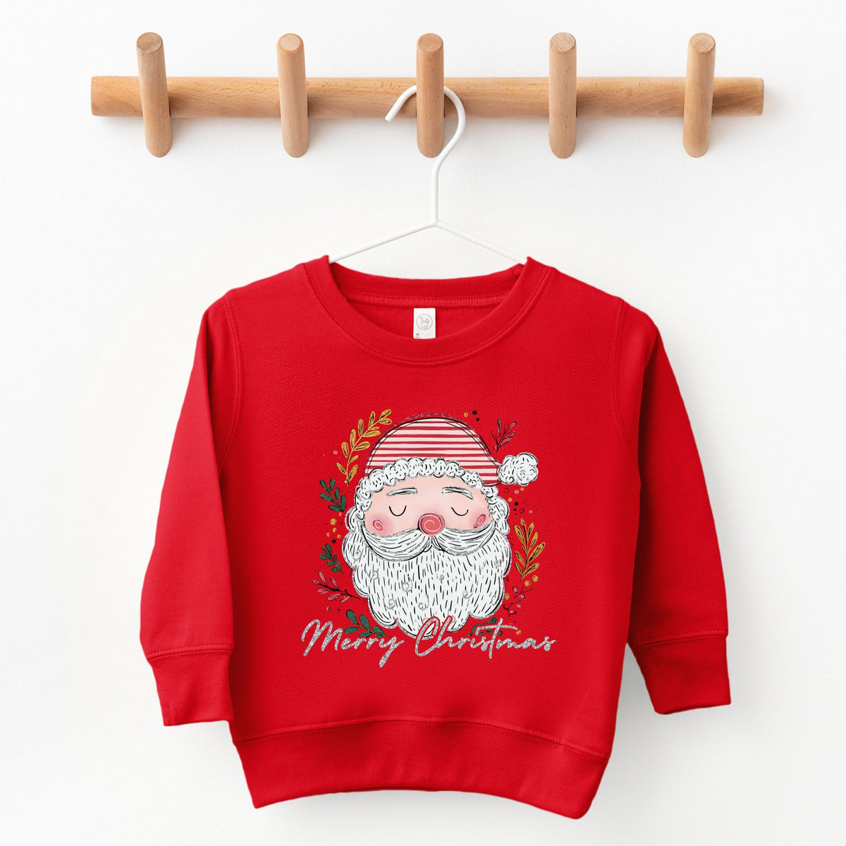 Merry Christmas Santa Stripes - Toddler Graphic Sweatshirt