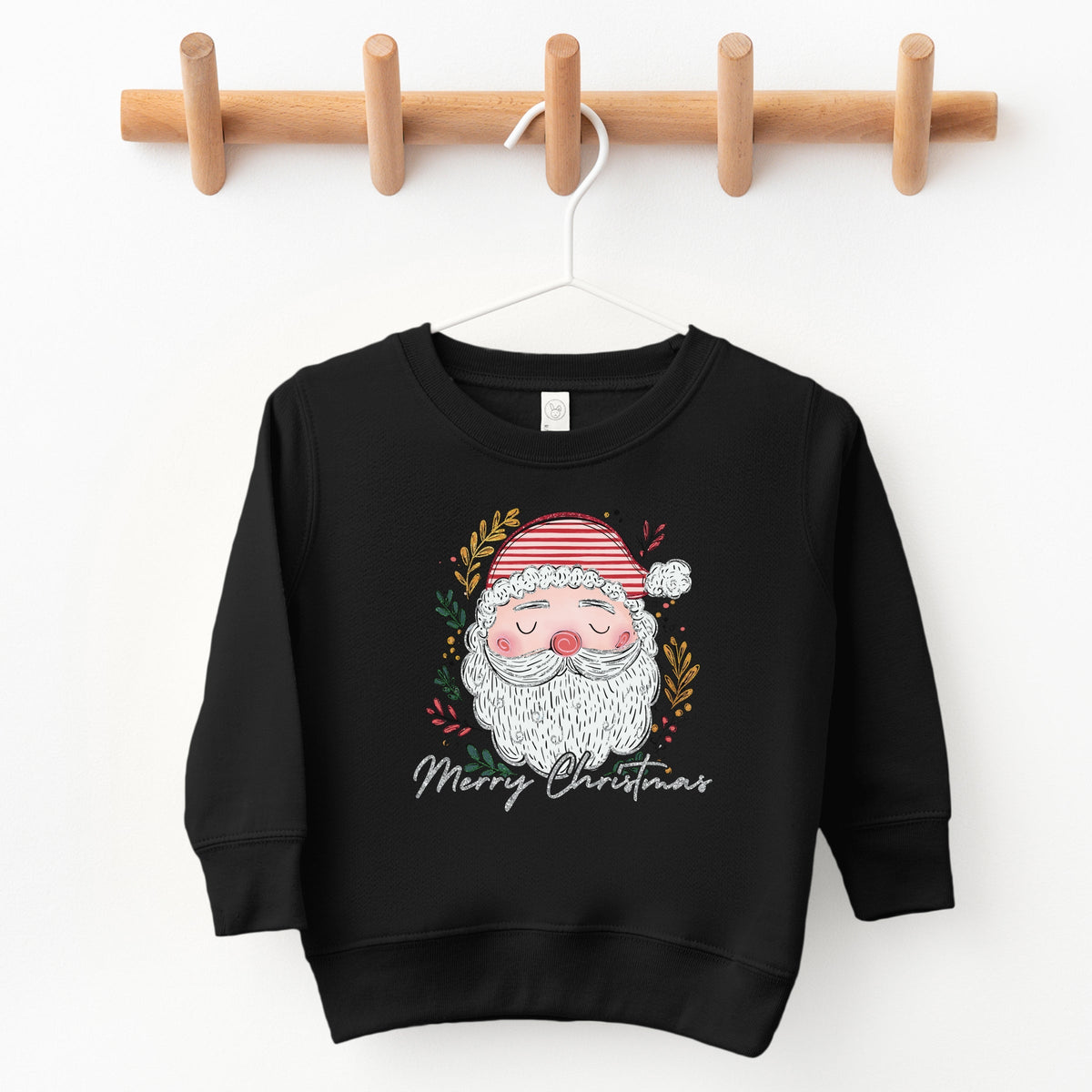 Merry Christmas Santa Stripes - Toddler Graphic Sweatshirt