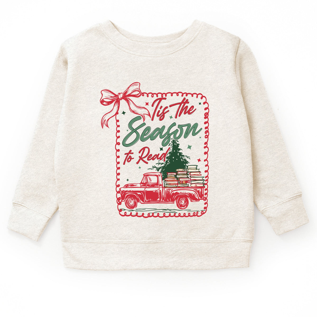 Tis The Season To Read Red Truck - Youth Graphic Sweatshirt