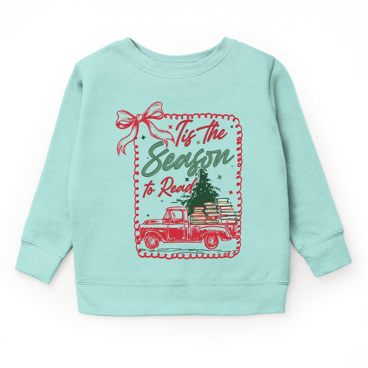 Tis The Season To Read Red Truck - Youth Graphic Sweatshirt