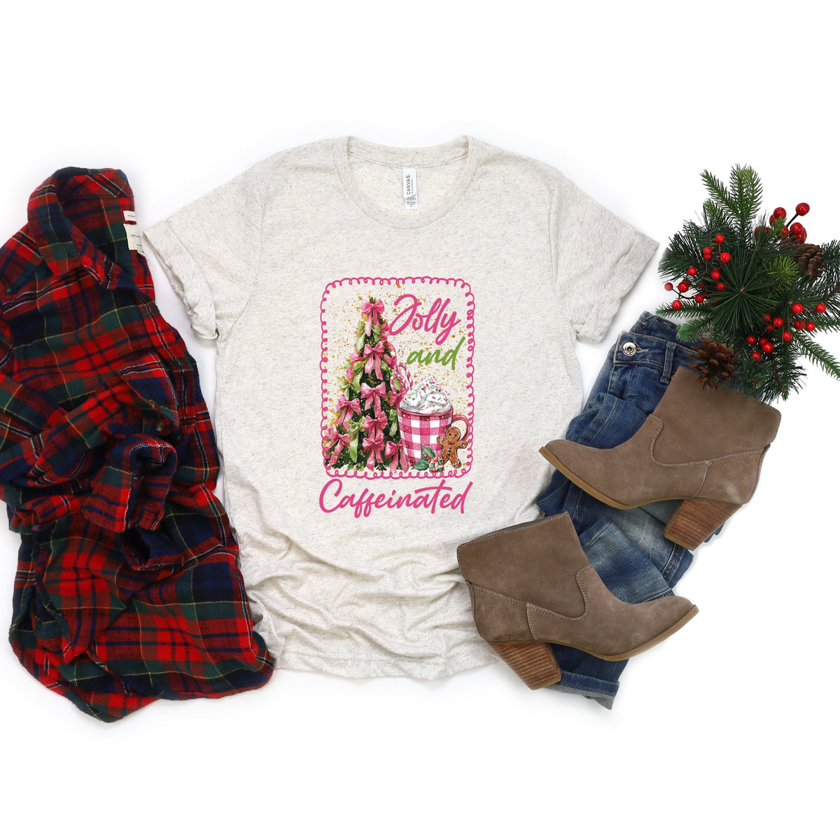 Jolly And Caffeinated - Women's Short Sleeve Graphic T-Shirt