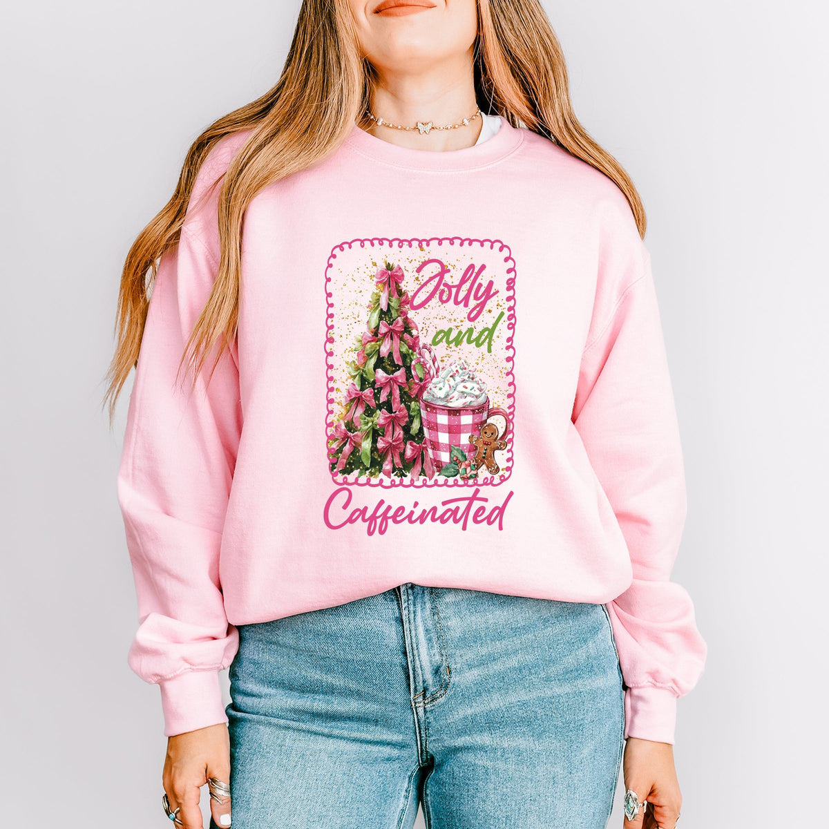 Jolly And Caffeinated - Women's Graphic Sweatshirt