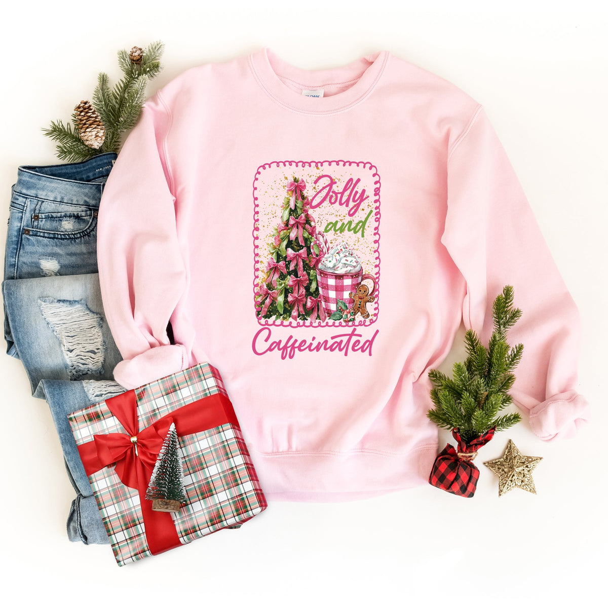 Jolly And Caffeinated - Women's Graphic Sweatshirt