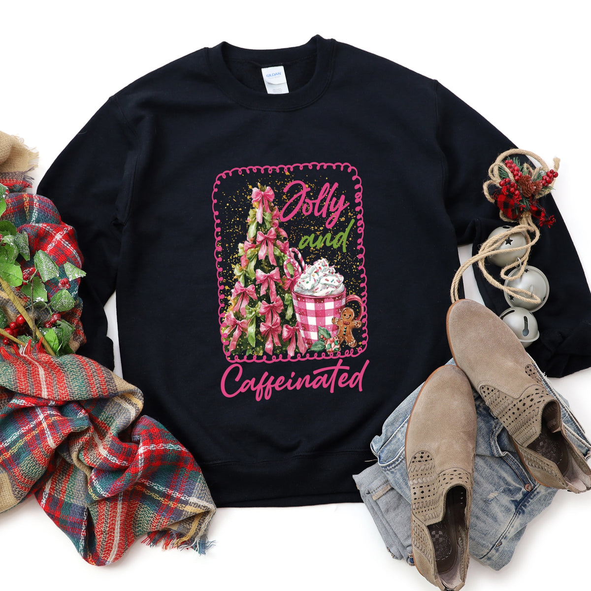 Jolly And Caffeinated - Women's Graphic Sweatshirt