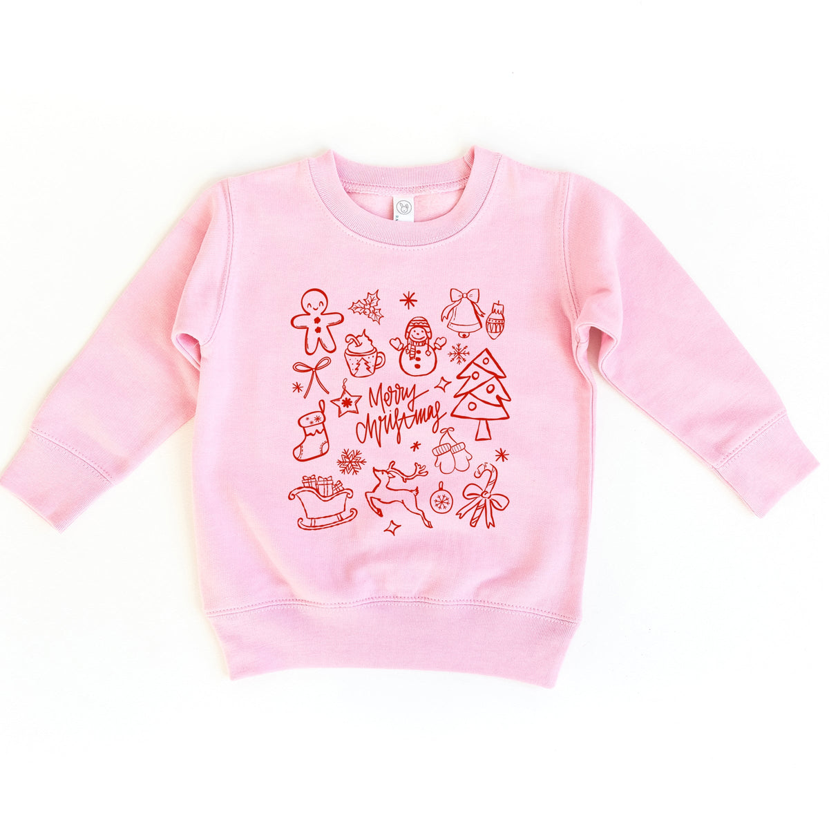 Merry Christmas Sketched Icons - Toddler Graphic Sweatshirt