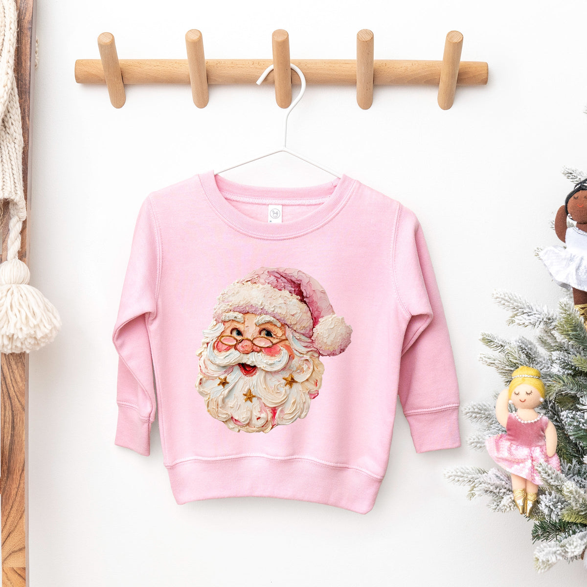 Santa Face Textured Paint - Toddler Graphic Sweatshirt